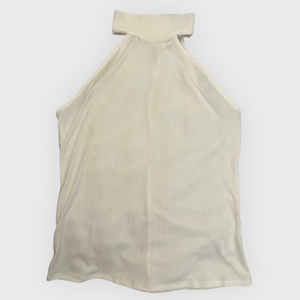 Express Ribbed Halter Neck Tank White Size Small